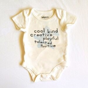 indigo baby organic cotton graphic short sleeve bodysuit diaper shirt 3 months